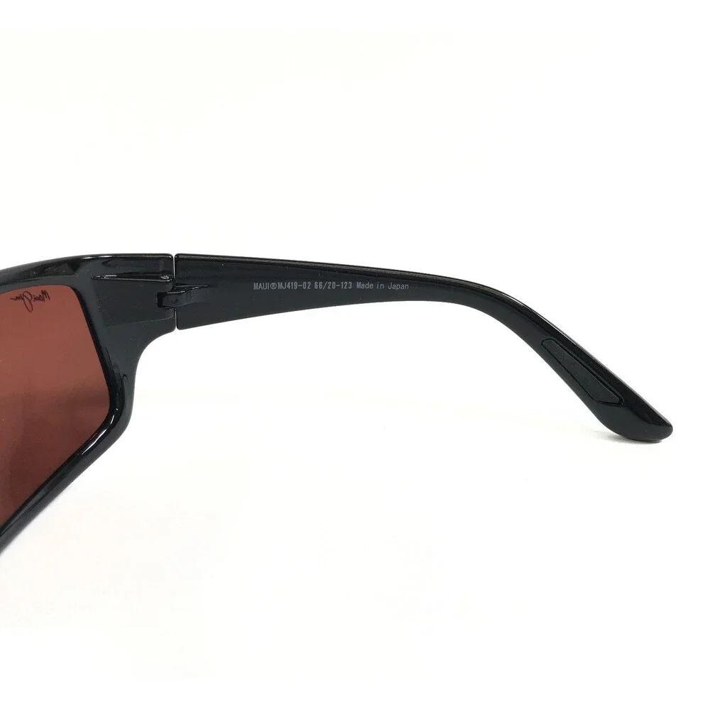 Maui Jim Sunglasses HALEAKALA MJ419-02 Gloss Black Frames w/ Maui Rose Lenses